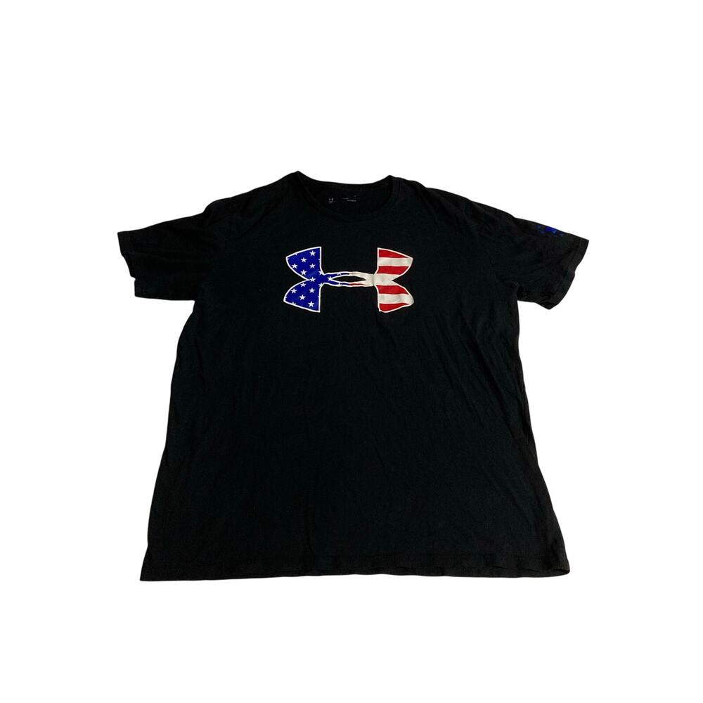 Under Armour Freedom Graphic Tee Mens Sz 2XL Black Patriotic USA Design